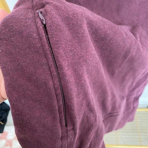 Lululemon Cowl Neck Sweater with Kangaroo Zipped Pockets in Eggplant / Purple - Picture 5 of 6